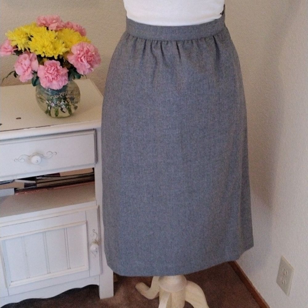 Vintage Cassidy Gray Wool Skirt